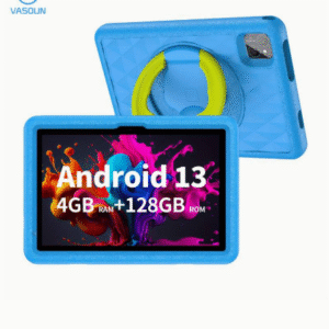 VASOUN Kids Android 14 Tablet with Protective Case, 10.1-inch HD LCD, 128GB+8GB Expandable