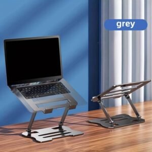 Adjustable Laptop Stand, Carbon Steel Portable Notebook Riser, Foldable & Ventilated Computer