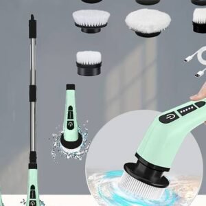 Wireless Electric Rotating Scrubber Pro - Dual Adjustable Speeds, 7 Replaceable Brush Heads