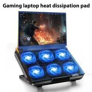 Gaming Laptop Silent Fan with Ergonomic Support and 6 Heat Dissipation Slots, Efficient Cooling