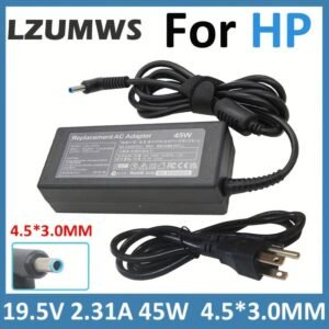 HP Laptop Charger Adapter 45W - Compatibility with Stream, Pavilion & More Models, US Plug,