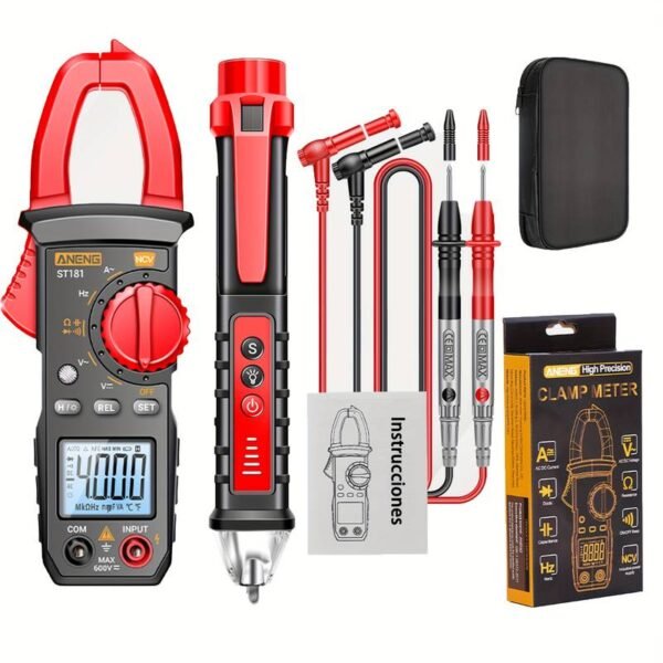 1 Set Clamp Multimeter Current Meter Kit, Including Test Pen, ST181 4000 Counts, with Buzzer, M