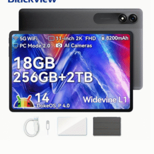 Blackview 2024 Tablet 11 Inch Android 14 Tablets, 9WiFi With 18GB+256GB Storage (Expand To