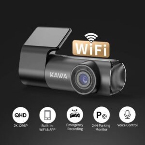 KAWA Dash Cam D5 2K 1296P QHD Front Dash Camera with Smart Voice Control, Built-in WiFi