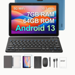 Android 13 Tablet with Keyboard - Quad-Core Processor, 3GB+4GB RAM 64GB ROM, 5G