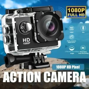 1080P HD Action Camera with 140° Wide Angle, 5.08cm LCD Display - Ultra HD Shooting, Auto