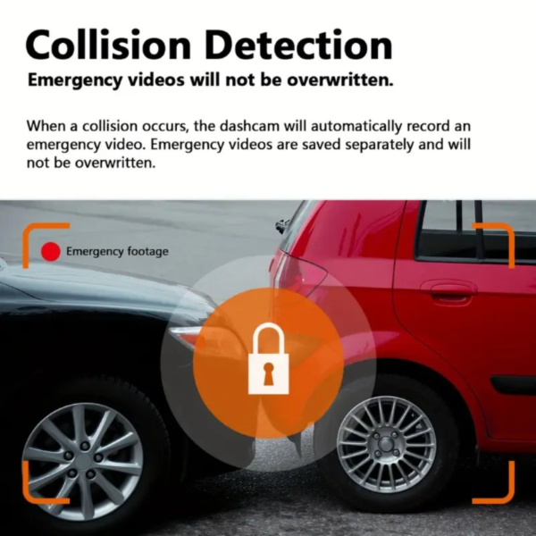 Dash Cam for Cars, Dual Camera Front 1080P and Inside 720P, with IR Night Vision, Loop Recording and 3.16 Inch IPS Screen, Dual Lens Car Dashboard Video Cam (without SD Card) - Image 4