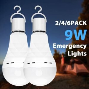 2/4/6PK A19 LED Light Bulb, 9W 6000K, 60W Equivalent, Beige, Flush Mount, Non-Detachable Rec