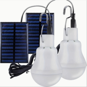 Solar-Powered LED Outdoor Bulbs with Solar Panels - Rechargeable Energy-Saving Hanging Light