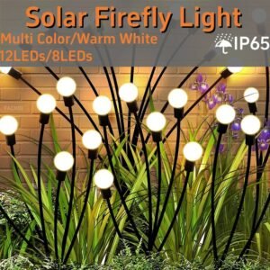 FACHOI 1pc Solar Garden Lights Solar Firefly Lights Solar Lights Outdoor Decorative 8 Lighting