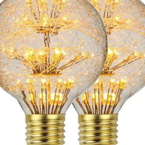 Set of 2pcs G25(G80) Vintage Edison LED Fireworks Bulbs, 110V 3W E26 2300K Warm Light Decora