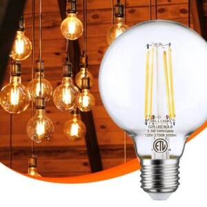 ALLUCK G25/G80 Dimmable Globe LED Filament Light Bulb With E26 Medium Base, 5.5W[60W