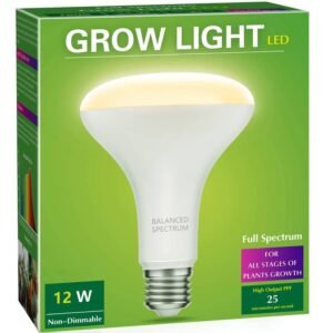 12W LED Grow Light Bulb - Energy-Efficient Full Spectrum E26 Base Plant Light for Indoor Plants,