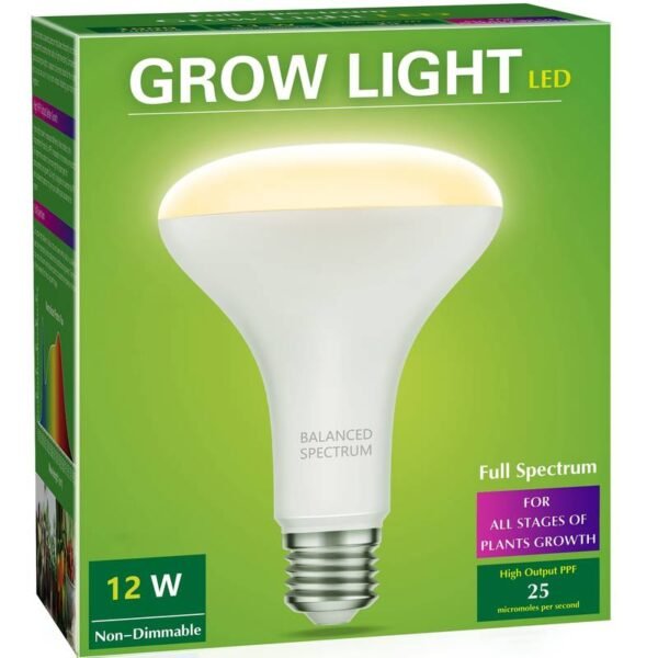 12W LED Grow Light Bulb - Energy-Efficient Full Spectrum E26 Base Plant Light for Indoor Plants,