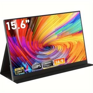 1080P FHD Portable Monitor with USB-C, IPS HDR, Smart Cover, Dual Speaker and Laptop