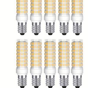 10pcs E14 10W LED Bulbs, Warm Yellow Light, 110-220V, Flicker-Free - Ideal for Ceiling Fans,