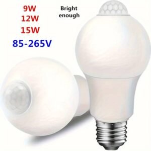 63m² Area Motion Sensor A19 Pear-Shaped LED Light Bulb, E27 Base, 85-265V, Indoor Flush Mou