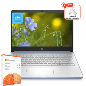 HP 14" HD LED Ultra Light Laptop with 1-Year Microsoft 365, Intel Processor N150, 4GB RAM, 128