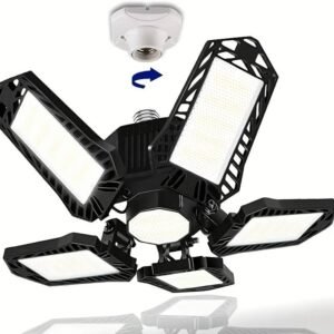 Ultra-Bright 10000LM LED Garage Light Bulbs with Adjustable Panels, E26/E27 Screw Socket