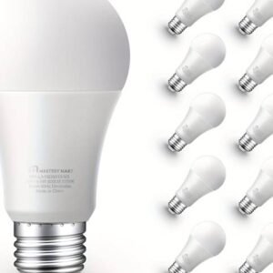 Mastery Mart E26 Dimmable Light Bulbs, 60 Watt Equivalent 9.5 Watt, A19 LED Light Bulb, 5000K