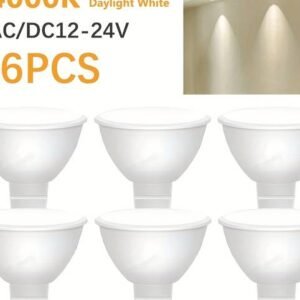 6 And 10 Packs of MR16 GU5.3 LED Bulbs, Suitable for 12V-24V AC/DC Low Voltage, 5W, 100°