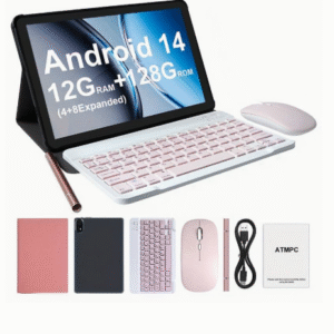 [2-in-1 ATMP Tablet] 2-in-1 ATMP 11-inch Android 14 Tablet with Keyboard, Mouse, Stylus & Prote