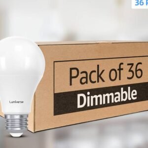 36pcs Lumiverse E26 Dimmable LED Light Bulbs, 60W Equivalent, 9.5W, 5000K Daylight White, 80