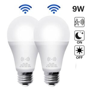 Kasotile 9W Motion Sensor LED Bulbs, E26 Base, 6000K Daylight to Dawn Safety Indicator, Hard