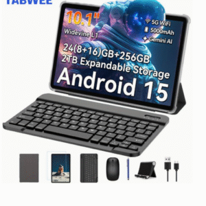 TABWEE T20 Tablet Android 15, 24(8+16)GB RAM + 256GB ROM (2TB TF) with Keyboard, Mouse