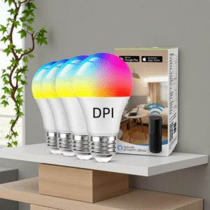 DPI Smart WIFI LED Light Bulbs (4-Pack) – A19 E26 WiFi Bulbs, 60W Equivalent, RGB Color