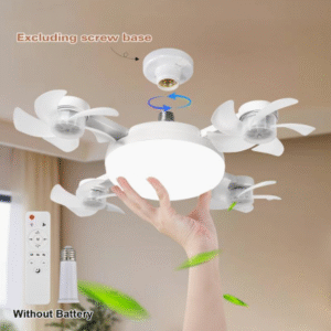 1pc smart socket fan light with remote control, E26/E27 easy-to-install ceiling fan light, suitable