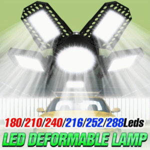 LED Deformable Garage Light E27/E26 Shop Ceiling Lamp Bulbs 4/5Adjustable Panels Foldable