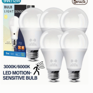 Motion Sensor | High Brightness] 5pcs Motion Sensor LED Bulb | 9W/12W Equivalent 80/100W,